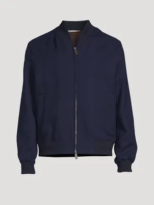 Wool And Cotton Bomber Jacket
