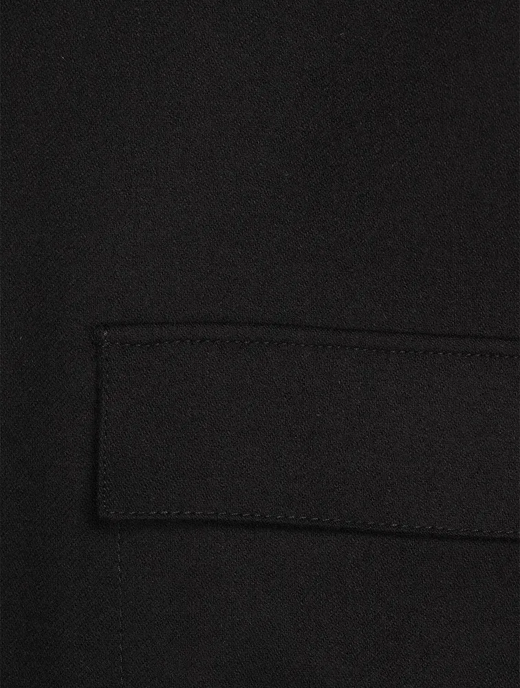 Wool-Blend Flannel Zip Shirt