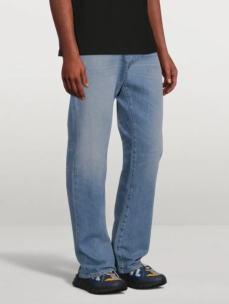 Medusa Cotton Straight-Leg Jeans