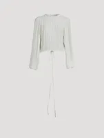 Plissé Cut-Out Blouse