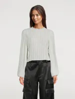 Plissé Cut-Out Blouse