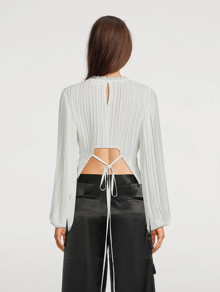 Plissé Cut-Out Blouse