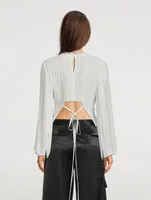 Plissé Cut-Out Blouse