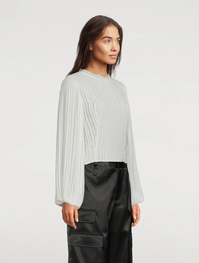 Plissé Cut-Out Blouse