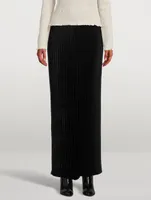 Plissé Satin Maxi Skirt