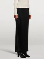 Plissé Satin Maxi Skirt