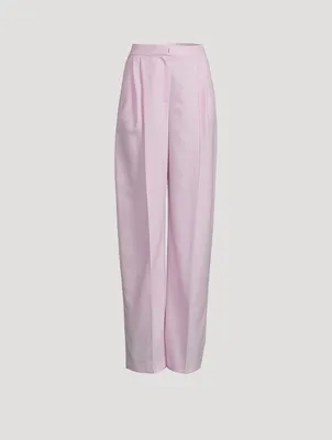 Wide-Leg Wool Trousers