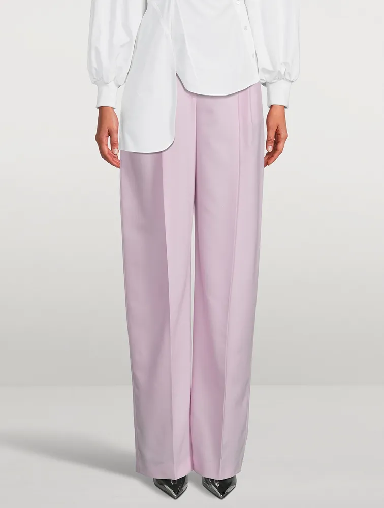 Wide-Leg Wool Trousers