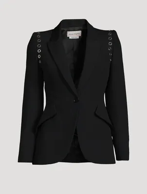 Eyelet Wool Blazer