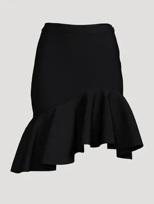 Compact Knit Ruffled Skirt