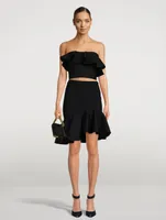 Compact Knit Ruffled Skirt