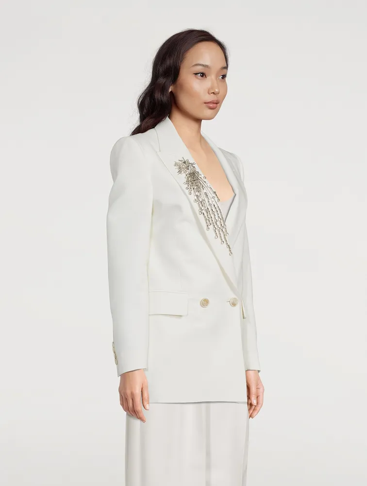 Astral Jewel Double-Breasted Wool Blazer