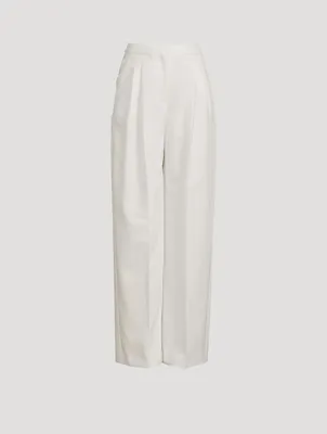 Wide-Leg Wool Trousers