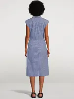 Twist Midi Dress Stripe Print