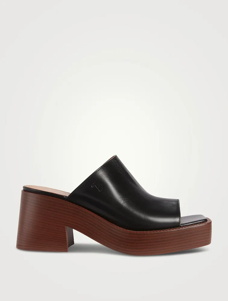 Platform Leather Mules