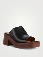 Platform Leather Mules