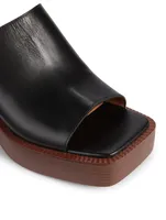 Platform Leather Mules