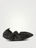 Scrunchie Leather Ballet Flats