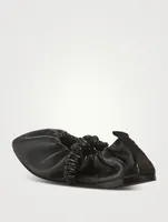 Scrunchie Leather Ballet Flats