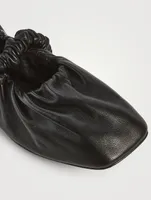 Scrunchie Leather Ballet Flats