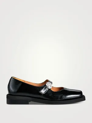 Embellished Leather Mary Janes