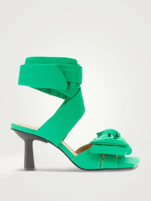 Soft Bow Ankle-Tie Sandals