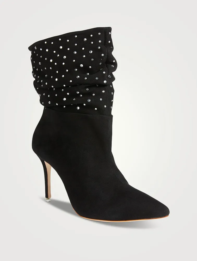Genia Embellished Suede Ankle Boots