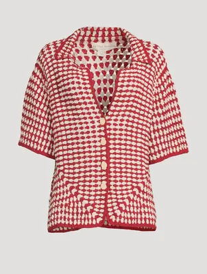 Alex Cotton Crochet Short-Sleeve Shirt