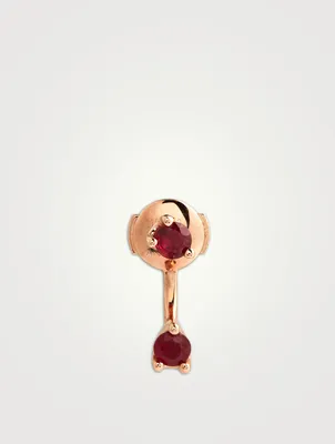 18K Rose Gold Ruby Orbit Earring