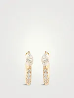 Bobbi 18K Gold Huggie Hoop Earrings With Marquis Diamonds