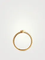 Thin Zoe 18K Gold Ring With Diamond Heart Centre