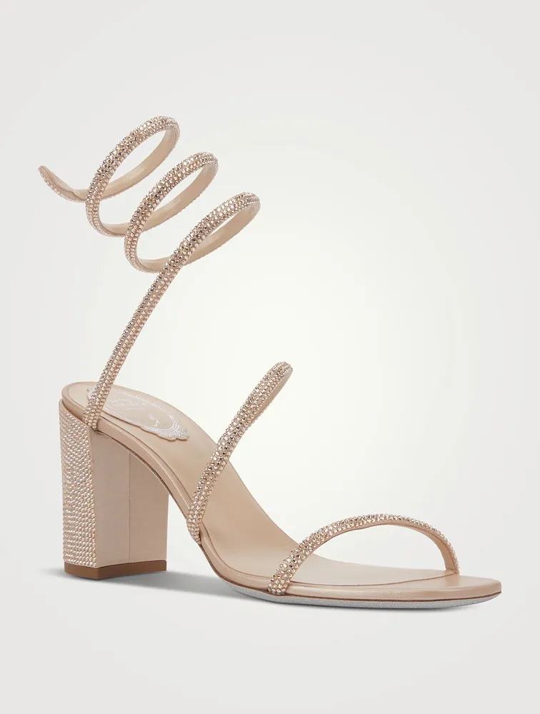 Cleo Crystal Satin Sandals