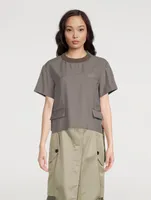 Wool-Blend Flap Pocket T-Shirt