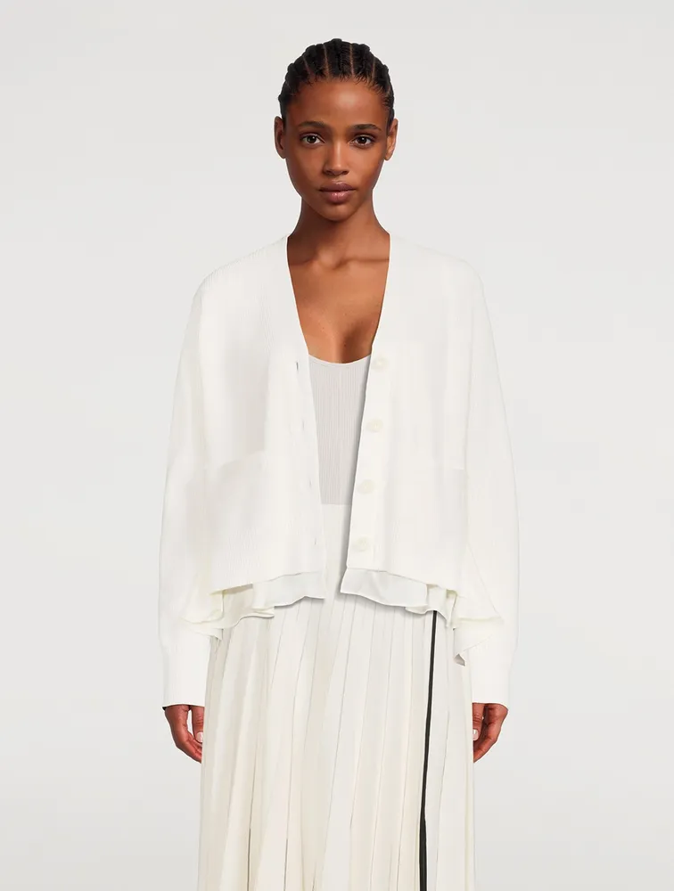 Satin-Back Cardigan