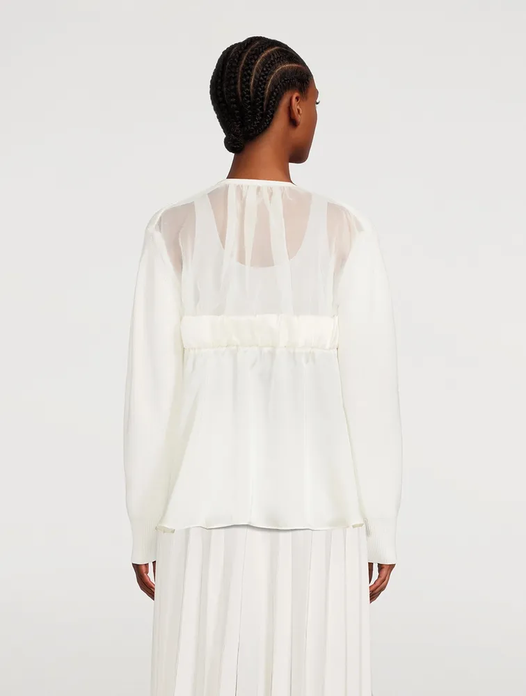 Satin-Back Cardigan