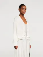 Satin-Back Cardigan