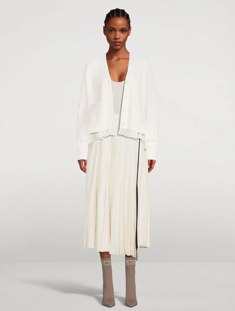 Satin-Back Cardigan