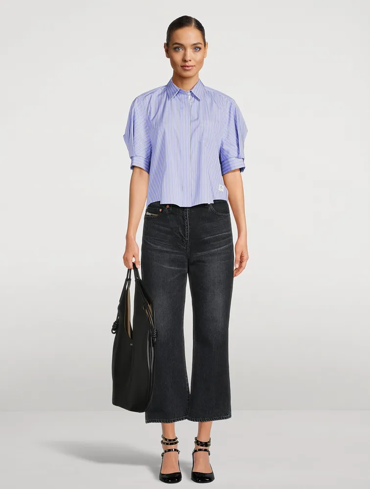Sacai x Thomas Mason Poplin Shirt Stripe Print