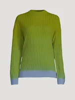 Dip-Dyed Wool Cashmere Turtleneck Sweater