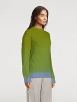 Dip-Dyed Wool Cashmere Turtleneck Sweater