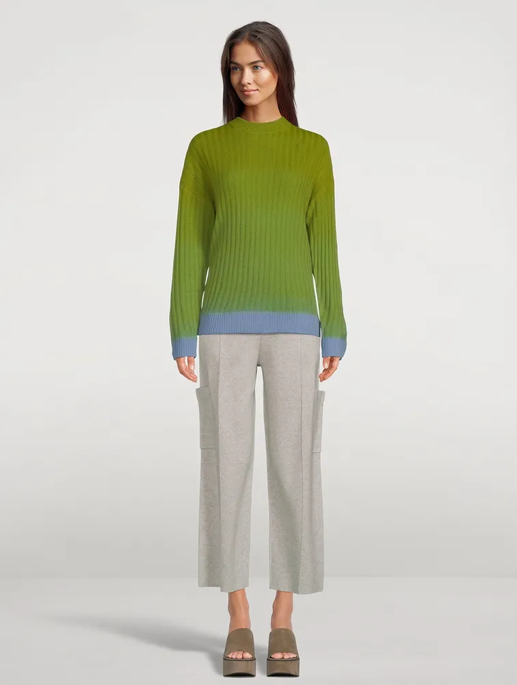 Dip-Dyed Wool Cashmere Turtleneck Sweater