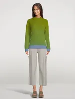 Dip-Dyed Wool Cashmere Turtleneck Sweater