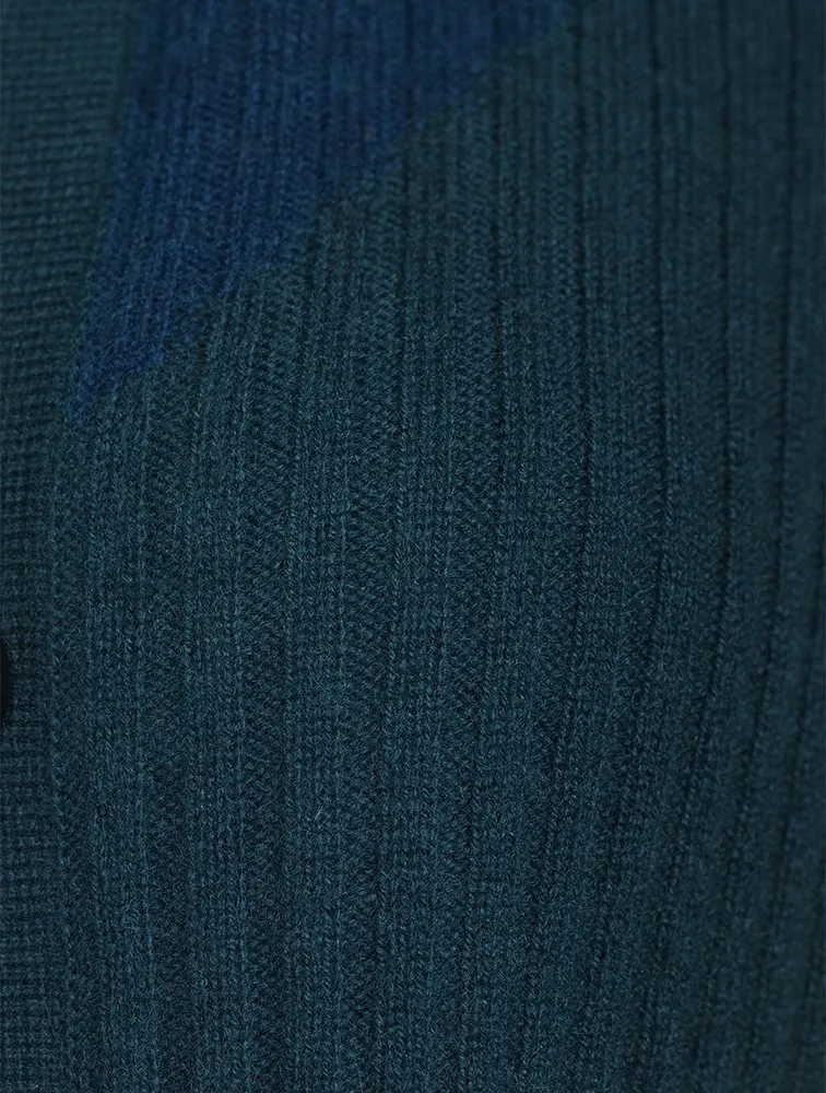 Wool Cashmere Striped Cardigan