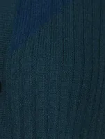 Wool Cashmere Striped Cardigan