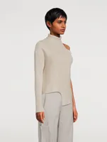 Marled Asymmetrical Turtleneck Sweater