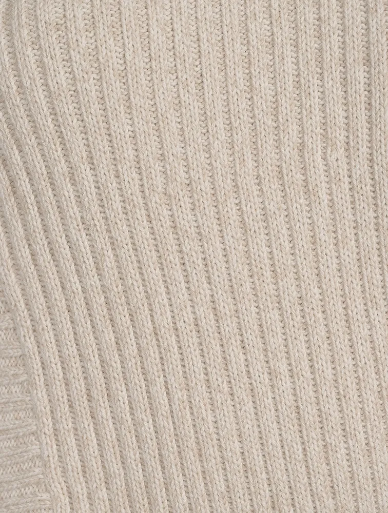 Marled Asymmetrical Turtleneck Sweater
