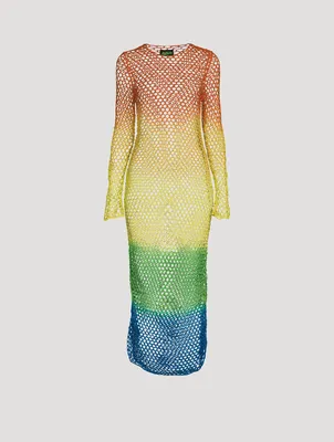 Colourblock Crochet Maxi Dress
