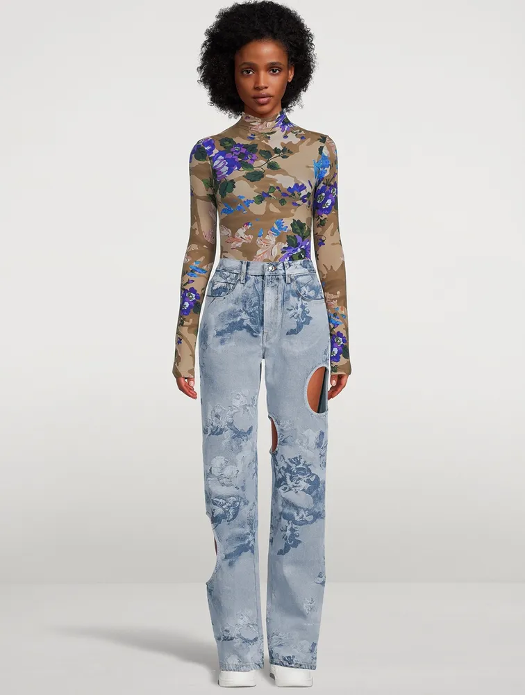 Second Skin Turtleneck Floral Print