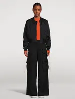 Wide-Leg Wool Cargo Pants