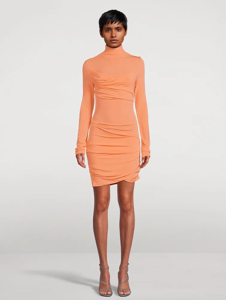 Twist Crepe Mini Dress